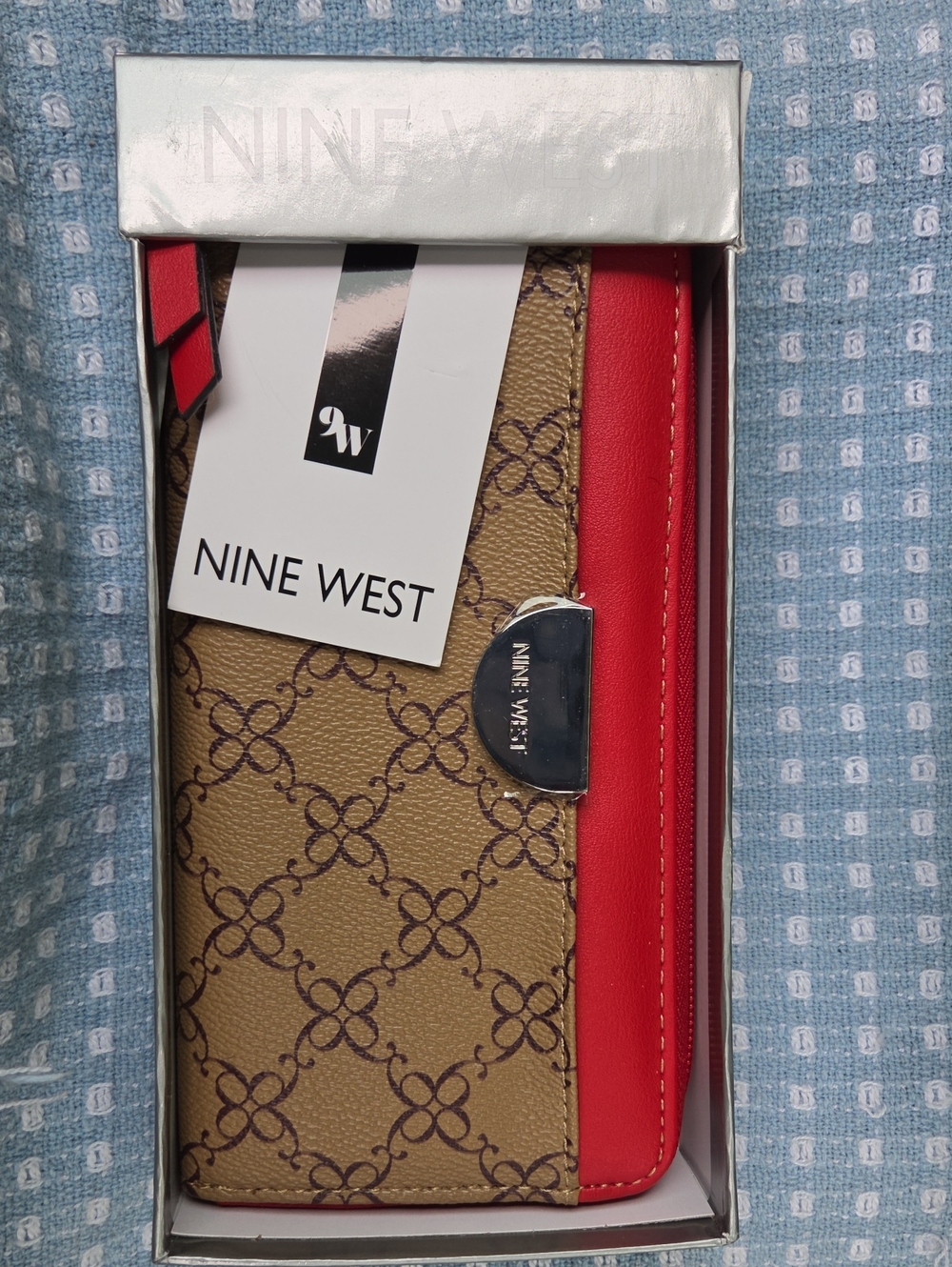 Nine West Monogram Zip Around Continental Wallet. NWT.